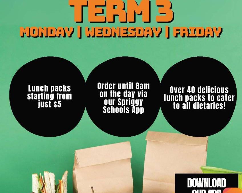 LUNCH ORDER CHANGES TERM 3